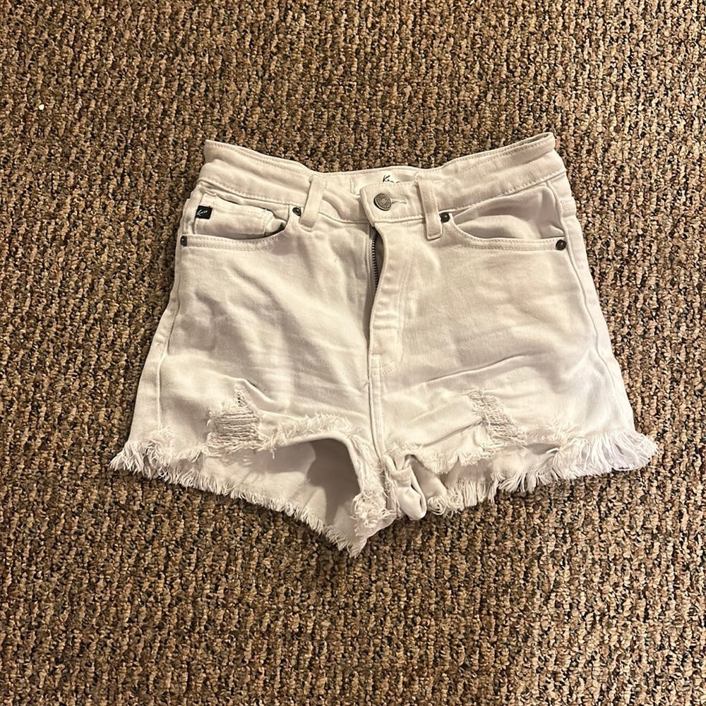 White denim shorts